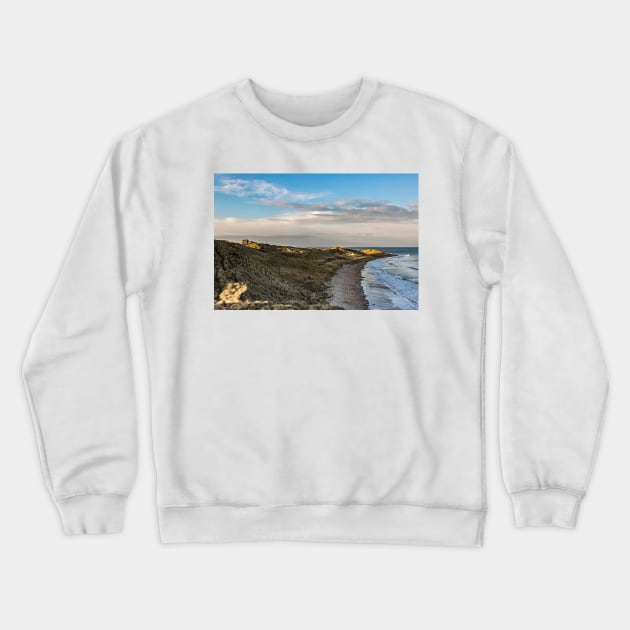 Bamburgh Coastline Crewneck Sweatshirt by Reg-K-Atkinson